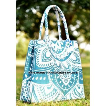 Women Mandala Ombre Beach Shopping Purse Cotton Bag Designer Large Tote Bag