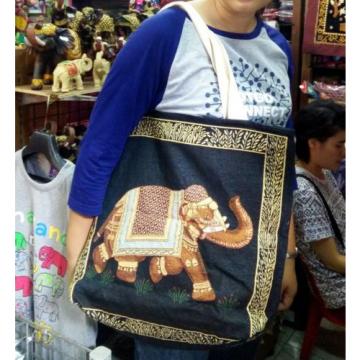 Hobo Tote Shoulder Gym Fitness Beach Swim Shopping Womens Bag Thai Elephant New