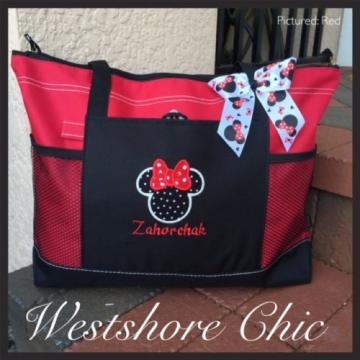 Personalized Mickey Minnie Mouse Ears Disney Cruise Beach Tote Diaper Bag