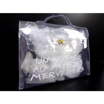 Auth HERMES Vinyl Kelly Beach Summer Hand Bag 1997 Limited Clear N826