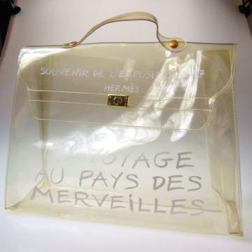 Authentic HERMES Vinyl KELLY Beach Hand Bag SOUVENIR DE L&#039;EXPOSITION 1997 #389