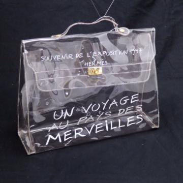 Auth HERMES KELLY Beach Hand Bag SOUVENIR DE L&#039;EXPOSITION 1997 Vinyl VTG V09466