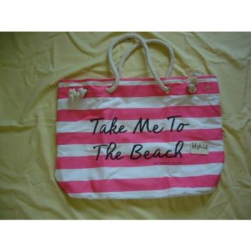 NWT New Victoria&#039;s Secret Pink Big Take Me to the Beach Large Canvas Tote Bag