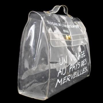 Authentic HERMES Kelly Beach Hand Bag SOUVENIR DE L&#039;EXPOSITION Vinyl 1997 A20731