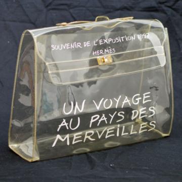Authentic HERMES KELLY VINYL Beach Hand Bag SOUVENIR DE L&#039;EXPOSITION 1997 V10690