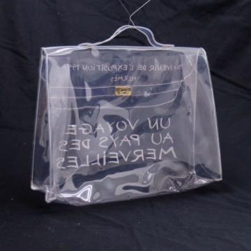 Authentic HERMES KELLY VINYL Beach Hand Bag SOUVENIR DE L&#039;EXPOSITION 1997 V09483