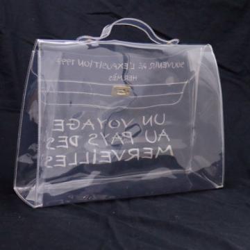 Authentic HERMES KELLY VINYL Beach Hand Bag SOUVENIR DE L&#039;EXPOSITION 1997 V09484
