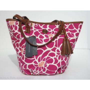 NWT TOMMY HILFIGER Pink/White Floral Tote/Shopper Beach Bag Purse 6923619-653