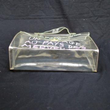 Authentic HERMES KELLY VINYL Beach Hand Bag SOUVENIR DE L&#039;EXPOSITION 1997 V11310