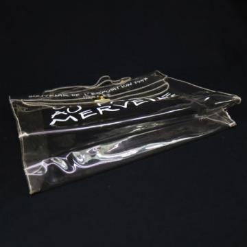 Authentic HERMES KELLY VINYL Beach Hand Bag SOUVENIR DE L&#039;EXPOSITION 1997 V08290