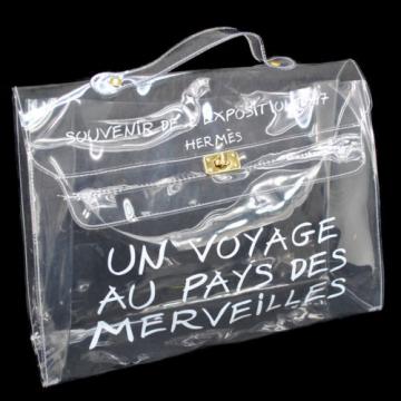 AUTHENTIC HERMES VINYL KELLY BEACH HAND BAG SOUVENIR DE L&#039;EXPOSITION 1997 M11552