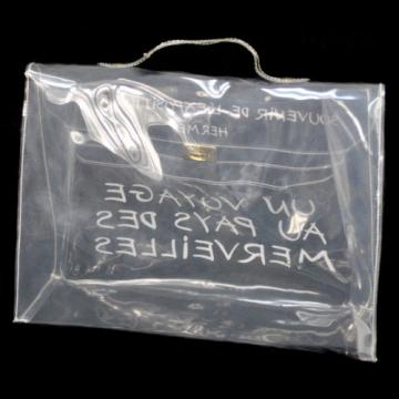 Authentic HERMES Kelly Beach Hand Bag SOUVENIR DE L&#039;EXPOSITION Vinyl 1997 B29984
