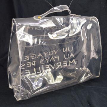 Auth HERMES Vinyl Kelly Hand Beach Bag SOUVENIR DE L&#039;EXPOSITION 1997 V12636
