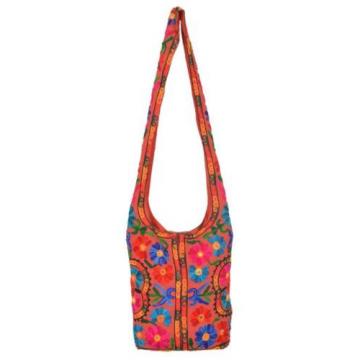 Brown Suzani Embroidery Tote Bag Womens Cross body Shopping Beach Jhola AQ11