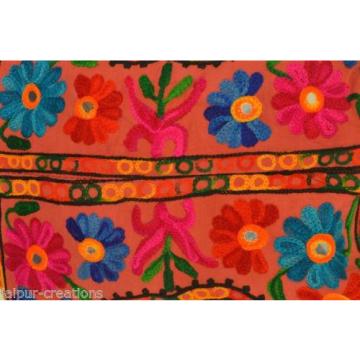 Brown Suzani Embroidery Tote Bag Womens Cross body Shopping Beach Jhola AQ7