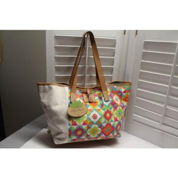 Lily Bloom Large Cotton Canvas Tote Bag School Travel Beach - Large - NWT