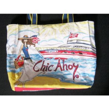 Cute Colorful Brighton &#034;Chic Ahoy&#034; Canvas Tote Beach Bag Purse