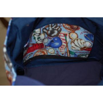 Handmade Play Ball Base Ball Trimmed in Blue Handbag Purse Tote Bag Beach Bag