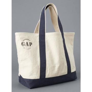 NEW GAP Cotton Canvas Blue Beach Pool Shopping Tote Handbag Utility Bag 2016
