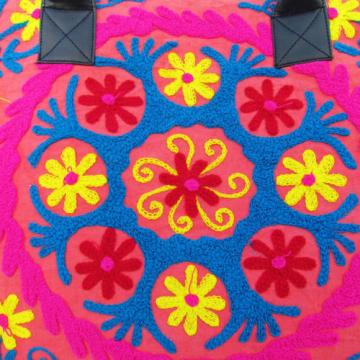 Indian Cotton Suzani Embroidery Handbag Woman Tote Shoulder Bag Beach Boho Bag m