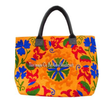 Indian Cotton Suzani Embroidery Handbag Woman Tote Shoulder Beach Boho Bag s003