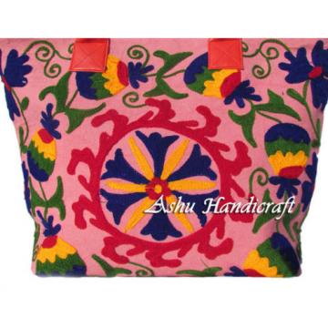 Indian Cotton Suzani Embroidery Handbag Woman Tote Shoulder Beach Boho Bag s22