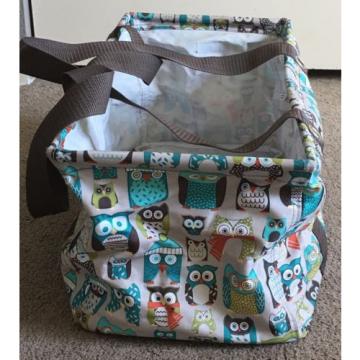 Thirty One 31 Med Utility Beach Grocery Tote Bag OWL Brown Hoo&#039;s Chilly Retired