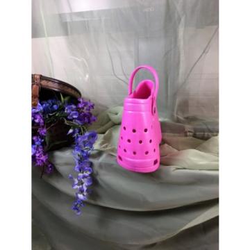 LUBBER Pink Tote Beach Bag Purse Crocs Shoes Footprint