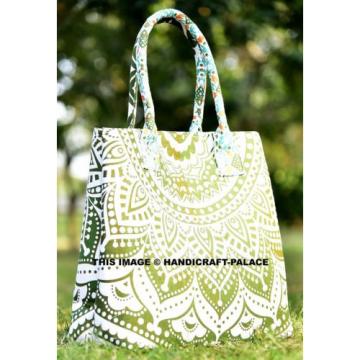 Indian Cotton Beach Bag Shopping Jhola Large Tote Messenger Handmade Mandala Art