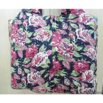 Indian Handmade Cotton Women Shoulder Bag Bag Kantha Quilt Beach Bag Hobo Bag