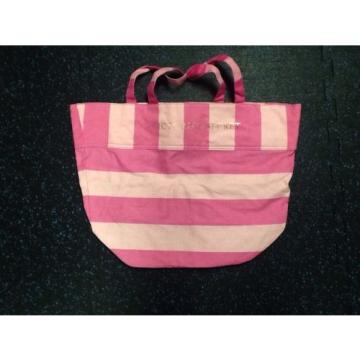 Victoria&#039;s Secret Pink Stripe Canvas Tote Beach Shopper Bag Purse