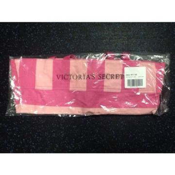 Victoria&#039;s Secret Pink Stripe Canvas Tote Beach Shopper Bag Purse