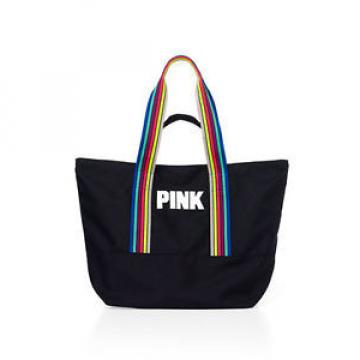 Victoria&#039;s Secret PINK Double Strap Tote Bag Beach Bag In Black Brand New!