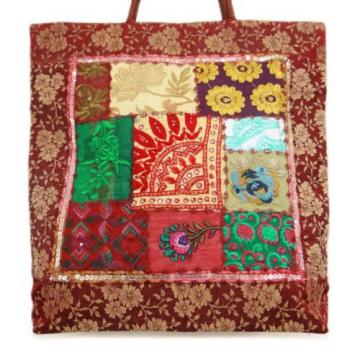 Vintage Handmade Shoulder Bag India Style Gypsy Patchwork Multicolor Beach Purse