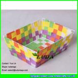 LDKZ-006  mixed color polypropylene woven storage basket for shelves