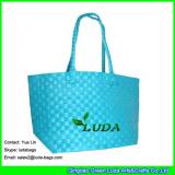 LDSL-071 pp strap woven basket bag cheap wholesale handmade lady's shopper straw tote bag
