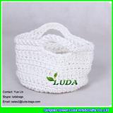 LDMX-001 white cotton rope women crochet handbag handmade macrame tote
