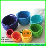 LDMX-002 candy color small handbag 2017 new hand crochet cotton rope macrame tote bag