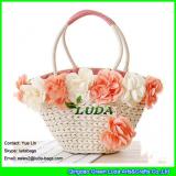 LDYP-093 light orange flower straw handbag for summer