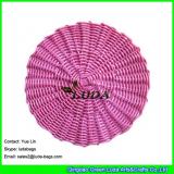 LDTM-023 pp tube woven placemat round pink straw placemat