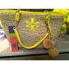 Tory Burch SOLD OUT Thea Straw Natural/Neon Sun TOTE BAG NWT