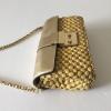 Michael Kors Pale Gold Leather Straw Gabriella Large Clutch Shoulder Bag NWT