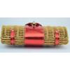 Kate Spade New York Natural Red Metallic Leather Wicker Rattan Straw Hand Bag