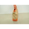 Tory Burch Tote Ella Orange Patent Leather Woven Straw Bag purse shopper