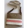 Fossil Explorer Straw Crossbody Taupe/Beige/Pink Stripe Bag #ZB6562993 NWOT