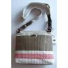 Fossil Explorer Straw Crossbody Taupe/Beige/Pink Stripe Bag #ZB6562993 NWT