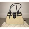 BRIGHTON Woven Black Leather and Straw Shoulder Handbag NWOT, Protective Bag Inc
