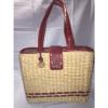 LN Brighton Straw &amp; Red Leather Shoulder Bag / Tote