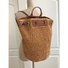 Michael Kors Natural Paper Straw Leather Krissy Large Backpack Tote Bag NWT