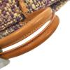 Auth BALENCIAGA Raffia Hand Tote Bag Purple Brown Straw Leather Vintage F01840